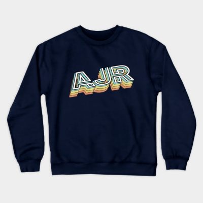 Ajr Retro Typography Faded Style Crewneck Sweatshirt Official Ajr Band Merch