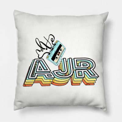 Ajr Retro Typography Throw Pillow Official Ajr Band Merch