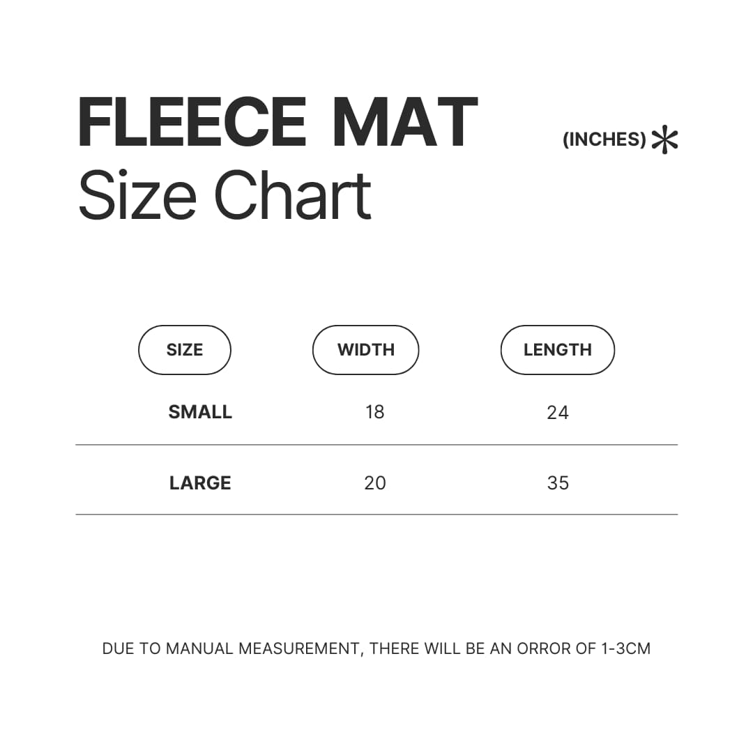 Fleece Mat Size Chart - Ajr Band Shop