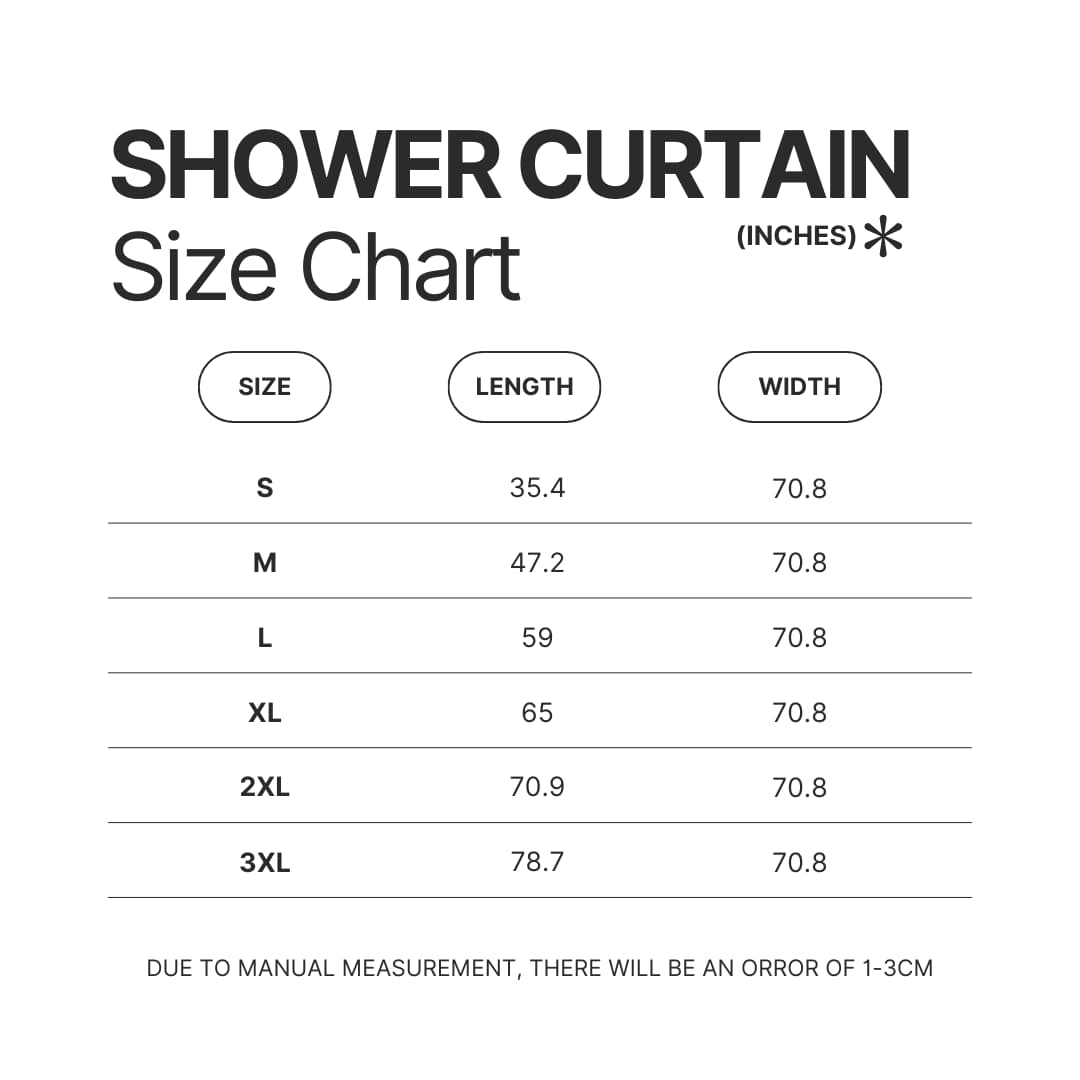 Shower Curtain Size Chart - Ajr Band Shop