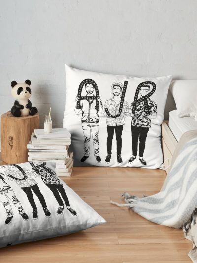 Ajr Band Black Outline Throw Pillow Official Ajr Band Merch