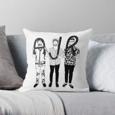 Ajr Band Black Outline Throw Pillow Official Ajr Band Merch